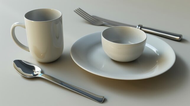 easy tableware,knife,cup,more detial --ar 16:9 Job ID: 1ee53701-8c5c-49da-ba49-3158da54e35a