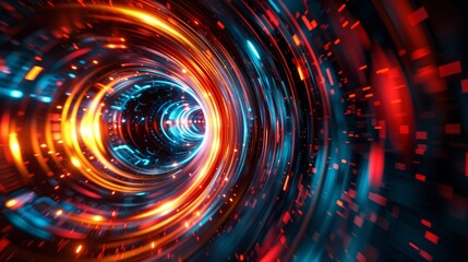 Fototapeta premium The particle accelerator ring now a symbol of extreme sports and energy draws in a new generation of eager racers and spectators.