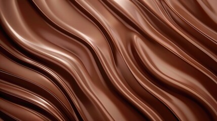Naklejka premium Chocolate 3d background Abstract sweet brown banner with smooth curved lines
