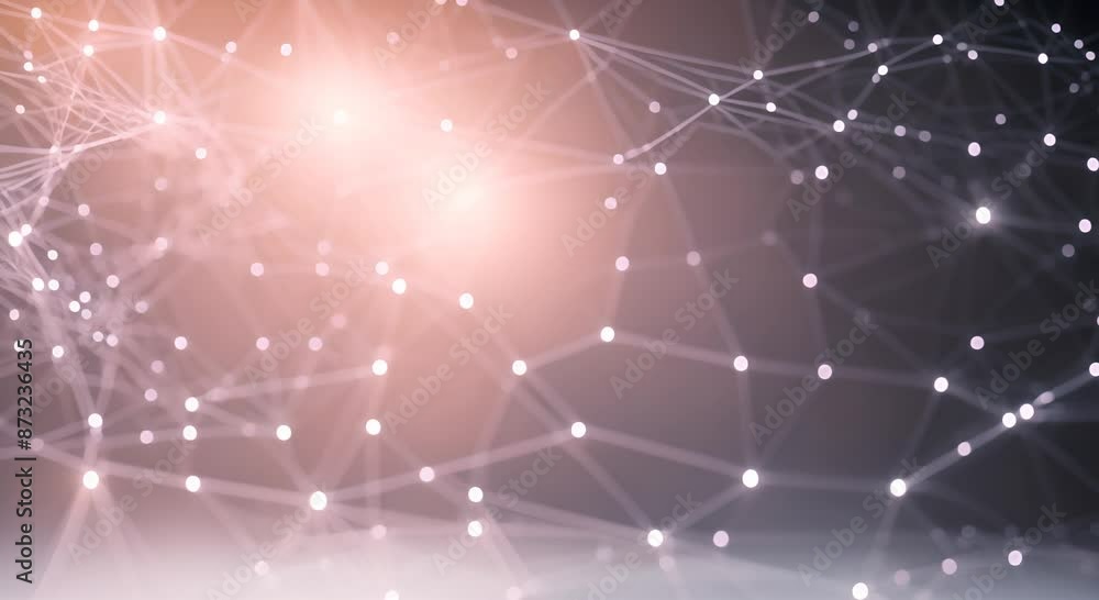 Poster illustration of a complex futuristic digital network of dots and lines concept futuristic technology