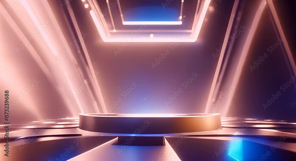 Poster elegant podium background light tech future platform product presentation concept seamless looping o
