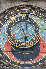 Detail of the Prague Astronomical Clock, attached to the Old Town Hall in Prague, capital of the Czech Republic