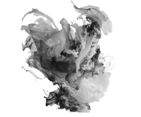 Abstract smoke design on a white background.