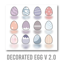 illustrations of Easter eggs and decorated eggs version 2