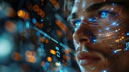 Futuristic Digital Eye with Cyberpunk Inspired Lighting