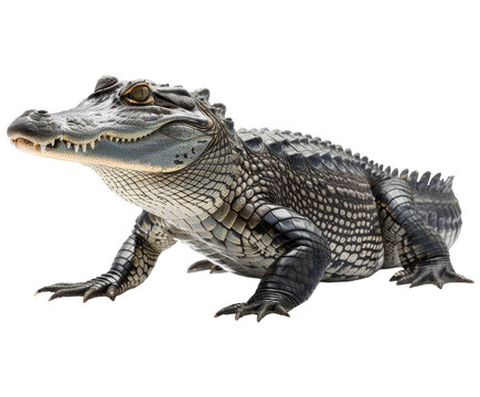Crocodile on white background..