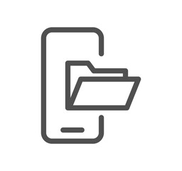 Mobile apps and technology icon outline and linear vector.	
