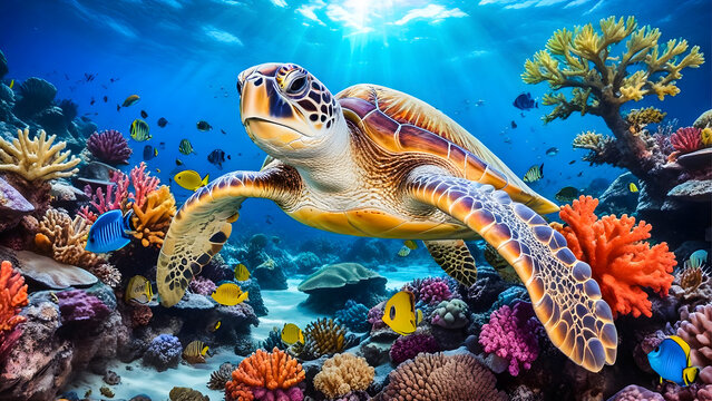 turtle, sea, underwater, coral, ocean, reef, fish, water, diving, animal, marine, tropical, scuba, sea turtle, green turtle, nature, reptile, blue, swimming, hawksbill, wildlife, green, dive, egypt, t