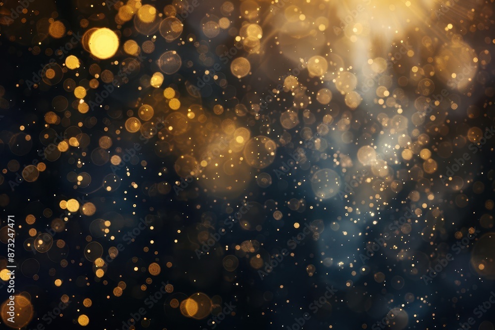 Poster ethereal golden mist swirls against a deep black backdrop creating a mesmerizing interplay of light 