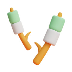 3d marshmallow camping icon