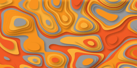 3D abstract background and paper cut vector.  Multicolor paper cut background. Abstract realistic papercut decoration textured with wavy layers.