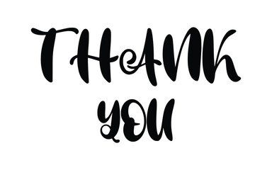 Fototapeta premium Thank You. Hand lettering Thank You for holiday Thanksgiving Day, vintage graphic, banner, poster. Greeting card calligraphy thank you, postcard for holiday Thanksgiving Day. Vector Illustration