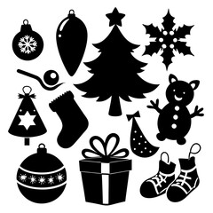 christmas black vector silhouette