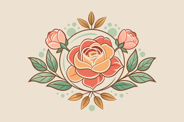 vintage logo for flowers vector illustration