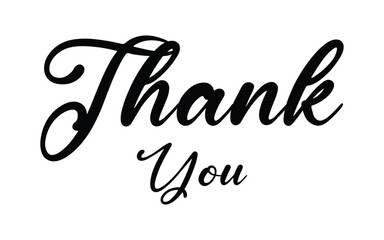 Thank You. Hand lettering Thank You for holiday Thanksgiving Day, vintage graphic, banner, poster. Greeting card calligraphy thank you, postcard for holiday Thanksgiving Day. Vector Illustration