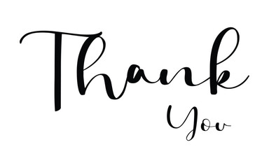 Thank You. Hand lettering Thank You for holiday Thanksgiving Day, vintage graphic, banner, poster. Greeting card calligraphy thank you, postcard for holiday Thanksgiving Day. Vector Illustration