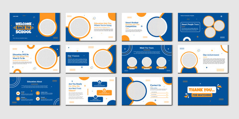 Education PowerPoint presentation slides template design. Use for modern keynote presentation background, brochure design, website slider, landing page, annual report, 