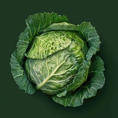 Fototapeta premium Cabbage Leaf Close-Up: Natural Green Beauty