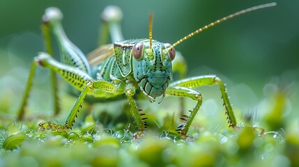 Fototapeta premium macro shot cricket with unique color