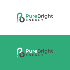 PB Pure Bright Energy Sustainable Energy Logo Design