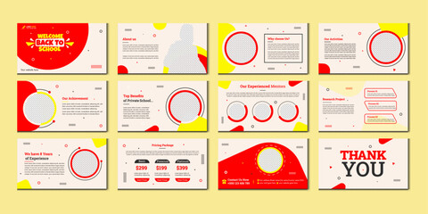 Education PowerPoint presentation slides template design. Use for modern keynote presentation background, brochure design, website slider, landing page, annual report, 