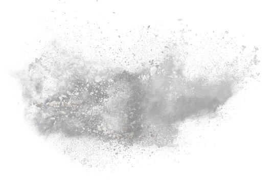 White powder explosion on black background. Colored cloud. Colorful dust explode. Paint Holi.