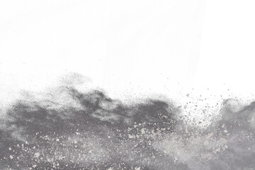 White powder explosion on black background. Colored cloud. Colorful dust explode. Paint Holi.