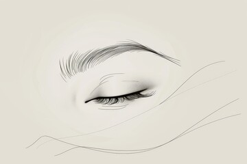 Fototapeta premium Minimalistic eye drawing with pastel background, elegant and simple, digital illustration.