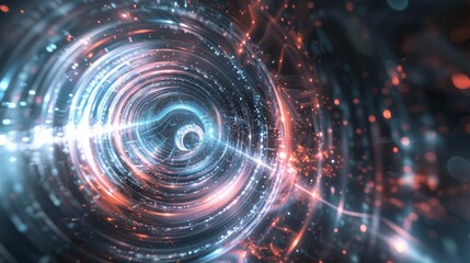 Obraz premium A collision between matter and antimatter causes a ripple in time creating a temporary rift where the two forces merge.