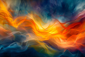 Obraz premium A mesmerizing abstract digital artwork featuring fluid, silk-like waves