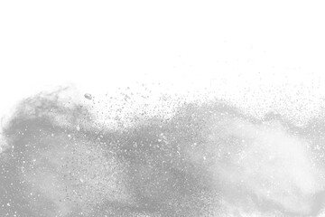 White powder explosion on black background. Colored cloud. Colorful dust explode. Paint Holi.