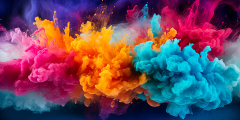 Fototapeta premium Vibrant Explosion of Colors in Abstract Smoke Art
