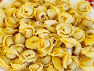 Italian tortellini (capeletti, agnolini) pasta.