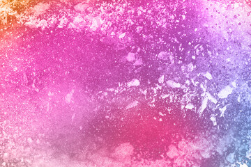 Abstract pink and purple background with grunge texture and paint splatter