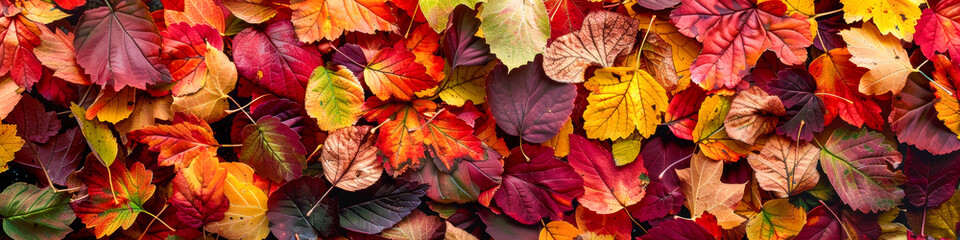 Vibrant Autumn Leaves Background in Multiple Colors
