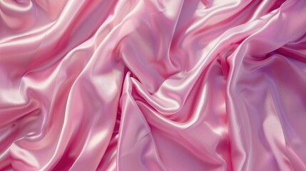 Obraz premium Luxurious pink silk background for high end beauty and fashion products with satin drapery in mockup showcase Silk texture with space for text