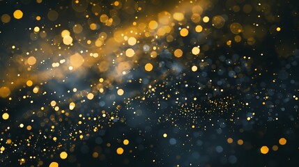 Luxury black background with gold dust particles, simple and elegant, ultra HD high quality