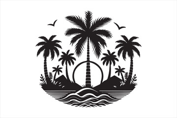 palm silhouette vector File art illustration
