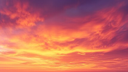 Obraz premium A captivating scene of a dramatic sunset sky filled with fiery orange, deep red, and soft purple hues