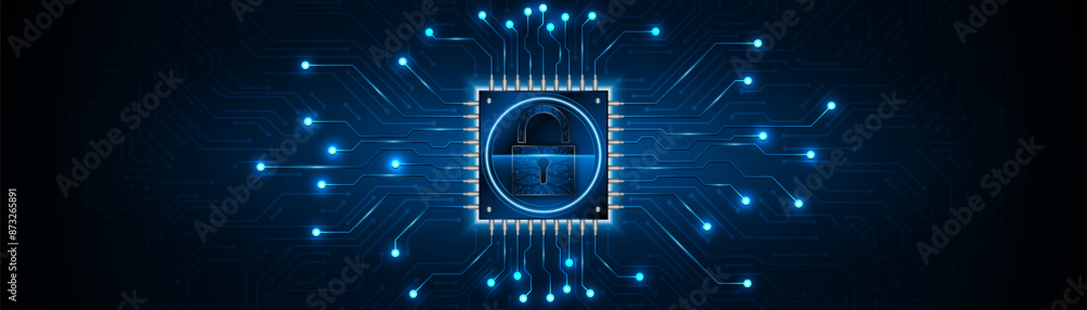 Poster Lock icon. Cyber ​​security and data protection concepts and privacy. Innovative concept of advanced safety technology