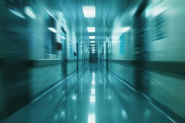 Fototapeta premium motion blurred photograph of hospital interior abstract healthcare concept