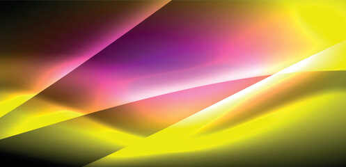 Dynamic waves in ethereal glow of neon lights. Concept merges fluidity of motion with vibrant allure of neon, crafting entrancing backdrop that embodies both vitality and futuristic sophistication