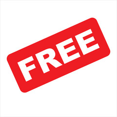 Free Sign Label Red Rubber Stamp. Vector Illustration. isolated on white background. EPS 10/AI