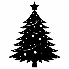 christmas tree black vector silhouette