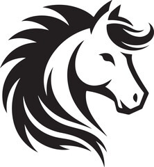 Horse logo silhouette vector art illustration