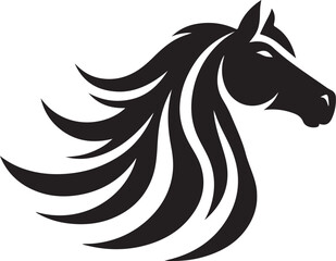 Horse logo silhouette vector art illustration