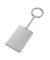 Blank pendant key chain template mockup 3d render illustration.