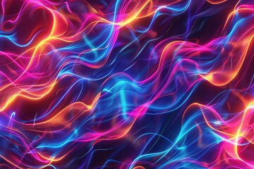 Fototapeta premium neon wave background in vibrant colors abstract graphic design for digital media