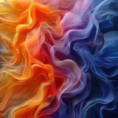 Obraz premium Vibrant Diversity Spectrum - Abstract Digital Artwork with Overlapping Translucent Layers