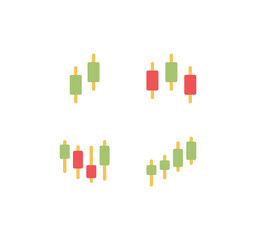 Set of finance and marketing icons, graph, market, statistic, chart, diagram, grid, bar, arrow and flat line variety vectors.	
